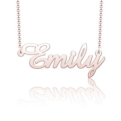 Personalized Name Necklace 18'' | Copper Jewelry | Emily - Rose Gold