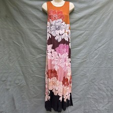 Anthropologie X Maeve Floral Maxi Twist Back Dress Size Small Rust Fall Autumn