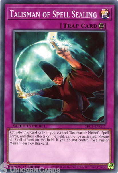 SBC1-ENG17 Talisman of Spell Sealing :: Common 1st Edition YuGiOh Card