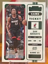 2022-23 Panini Contenders Basketball Bam Adebayo-#63 Game Ticket Green. Heat