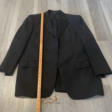 Brooks Brothers Mens 44 Black Wool Tuxedo Jacket Satin Lapel Union Made in USA