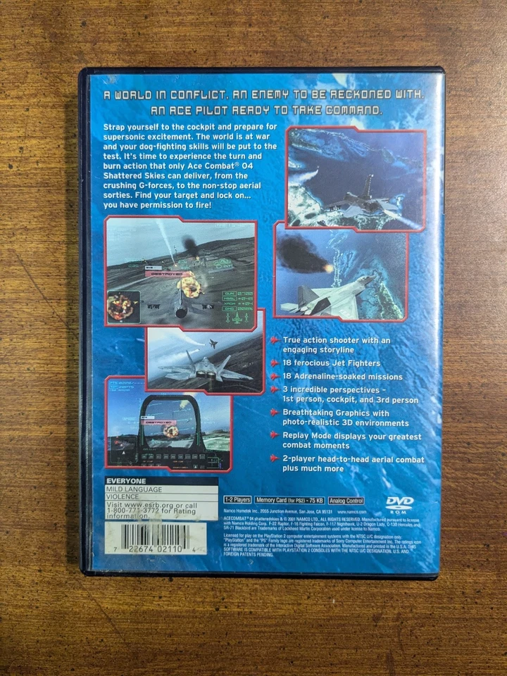 Ace Combat 04 Shattered Skies (PS2, 2001) Complete CIB – Tested & Clean - Image 2 of 4