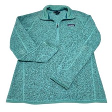 Patagonia Womens Quarter Zip Pullover Fleece Sweater Teal Blue Size M