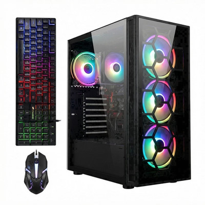 Gaming PC Computer Desktop, AMD Ryzen 5 3400G up to 4.2Ghz, 16G DDR4, 512G SSD,