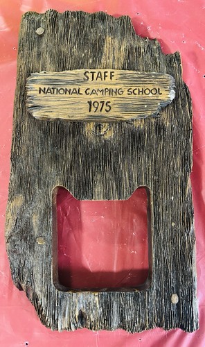 Boy Scout National Camping School 1975 Staff Bakelite 12” Picture Frame - Picture 1 of 2