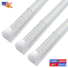 25 Pack 8Ft LED Warehouse Lights 144W 6500K 18000LM Garage Bright T8 Fixture
