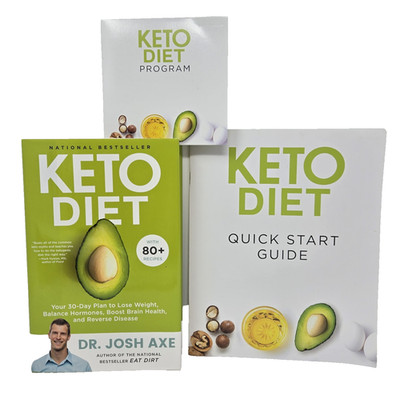 Keto Diet Dr Josh Axe Hardcover Book +Quick Start Guide +DVD  30-day Plan Health
