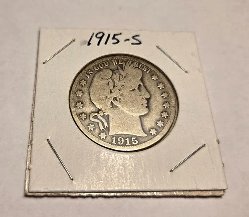 1915 S Barber Half Dollar Silver coin rare collectible Combine for free shipping