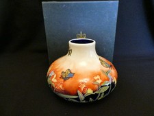 Old Tupton Ware Jeanne McDougall Tube Lined Squat Vase Exc. Condition Boxed