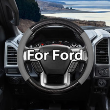 Car Steering Wheel Cover For Ford Expedition 15.5-16 Gray Leather