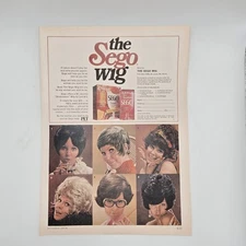 1970 Sego Wig Ad from Sego Liquid Diet Drink Print Ad 8x11"