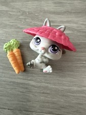 Littlest Pet Shop Portable Pets Baby Dwarf Rabbit #215 Wheelbarrow Carrot Hat