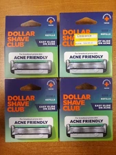 4 Boxes of 4: Dollar Shave Club Razor Refill Cartridges Acne Friendly (2171)-W1B