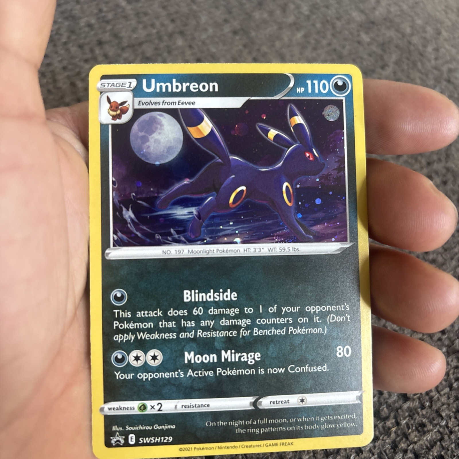 Pokémon TCG: Umbreon SWSH129 Black Star Promo Holo