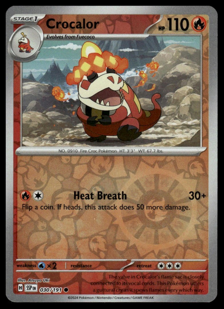 Crocalor SV08: Surging Sparks #030/191 Reverse Holo NM