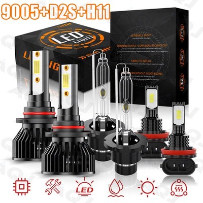 Fit Mazda CX-7 2008-2012 -Front LED HID Headlights DRL Fog Light Bulbs Kit