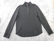 Robert Graham Sweater Mens XL Black 1/4 Zip M...