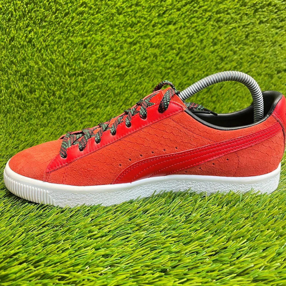 Puma Clyde GCC Snakeskin Womens Size 9.5 Orange Red Walking Shoes Sneakers - Image 2 of 4
