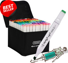 Alcohol Markers 100 Colors Dual Tip Art Set for Drawing Sketching Coloring