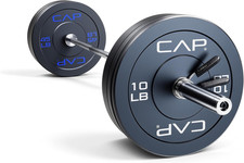 Olympic Weight Set with 7Ft Barbell  Bumper Plates  160-370 Lbs  Multiple Opt