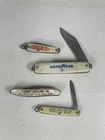 Lot of 4 Vintage Advertising Pocket Knives Coca Cola, Good Year And More
