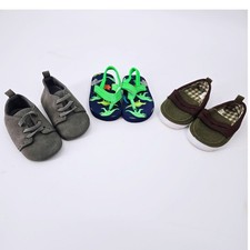 Lot of 3 Infant Baby Boys Crib Shoes Sneakers Size 3 6-9M Little Me Carter's