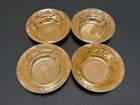 Vintage Set Of 4 Anchor Hocking Fire King LAUREL PEACH LUSTRE 5” Fruit Bowl