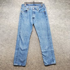 Levi's 501 Jeans Men's Size 30x30 Medium Blue Wash Straight Leg Button Fly