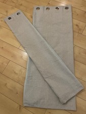 Dunelm Curtains Beige Cream Size 117 x 137 cm 46" x54" Linen look Lined Ring Top