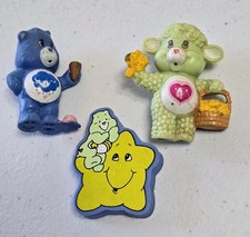 Care Bears Grumpy Ice Cream Cone 2" 1983 Gentle Heart Lamb 1984 Eraser