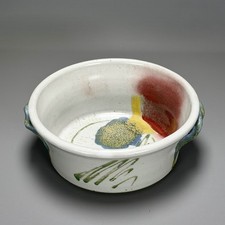 1990s DARTINGTON POTTERY Devon JANICE TCHALENKO Large Twin Handle POPPY DISH