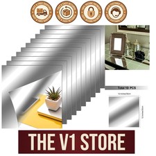Set of 10 Self-Adhesive Flexible Mirror Tiles, 12 x 12 in - Modern Wall Decor