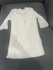 Naif Women's Boho Hippie White Festival Dress Size petite Small US 2