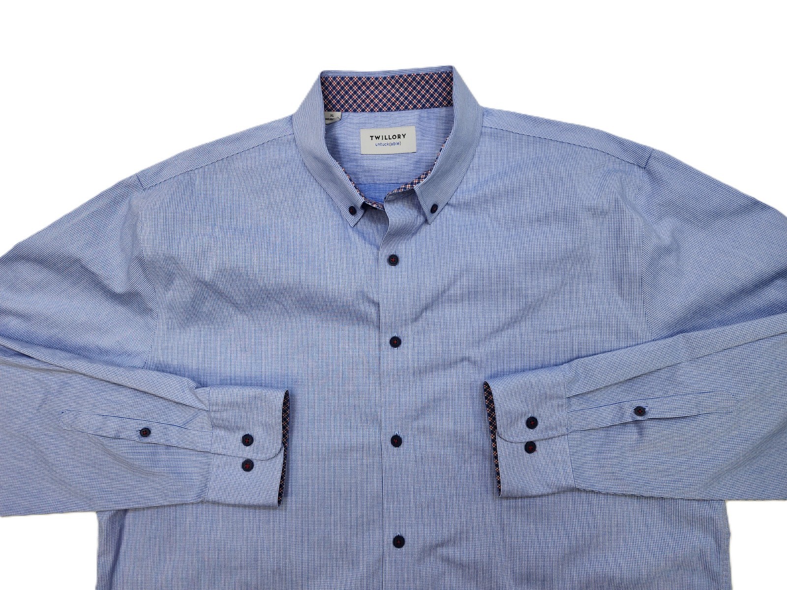 Twillory Untuckable Button Down Gingham Shirt Sol… - image 3