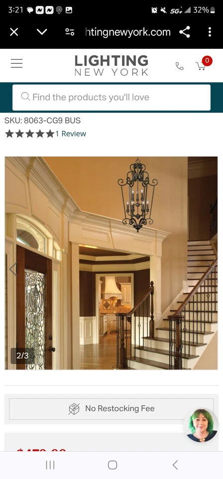 Golden Lighting's Heartwood 2 Tier - 9 Light Caged Foyer - Image 4 of 4