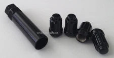 ACORN SPLINE LUG NUT BLACK 12x1.5mm WITH SPLINE KEY WHEEL LOCK