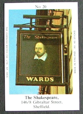 Matchbox Label Wards Pub Inn The Shakespeare Gibaltar St Sheffield No 20 ME165