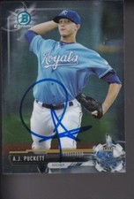 2017 Bowman Chrome * A.J. Puckett * KC Royals Signed Card (SIP320)