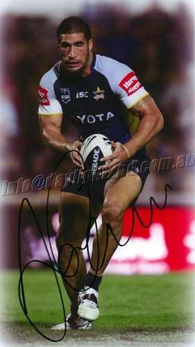 Signed North Queensland Cowboys NRL 28cm x 18cm Photo - James Tamou - Proof COA - Picture 1 of 3