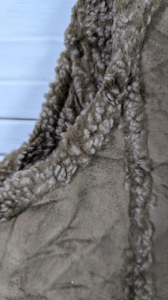 Vtg LL Bean Faux Shearling Vest Gilet Fleece Lined Brown sz XL Deadstock New Tag - Image 4 of 4