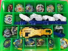 Beyblade Massive Lot  Spinning Tops Launchers 25 Pieces In Carrycase