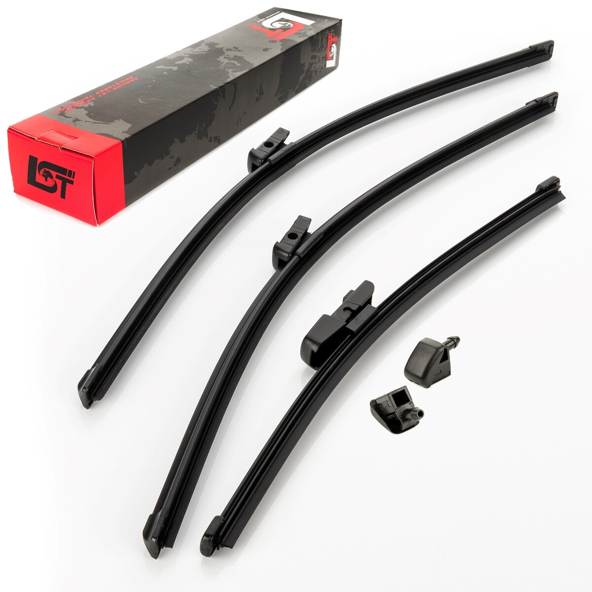 Windshield Wiper Blade Set Front + Rear for SKODA FABIA II from 06/2013