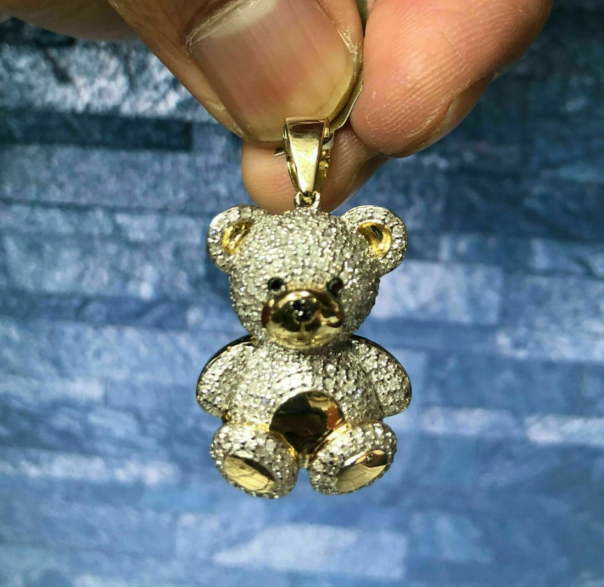 Teddy bear diamond pendant sale