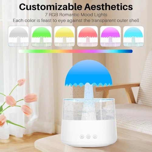 Rain Cloud Humidifier Water Drip Diffuser Aromatherapy Humidifier w/ 7 Colors US - Bild 26 von 44