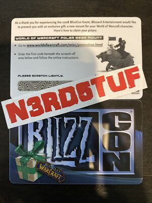 BLIZZCON 2008 08 World Of Warcraft POLAR BEAR LOOT CARD Big Blizzard Bear MOUNT
