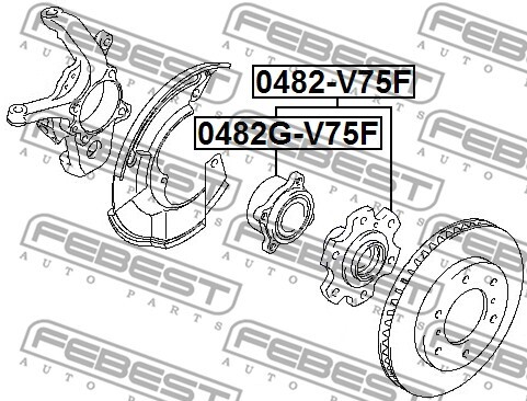 0482G-V75F FEBEST Wheel Hub for MITSUBISHI