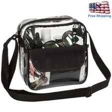Women Clear Plastic Tote Bag Transparent Handbag Zip Purse Stadium Crossbody USA