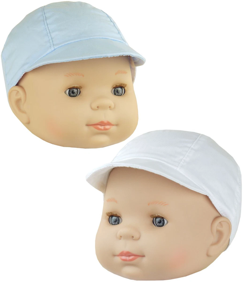 BabyPrem Baby Clothes Boys Blue White Summer Sun Cap with Peak Hats 0 18m