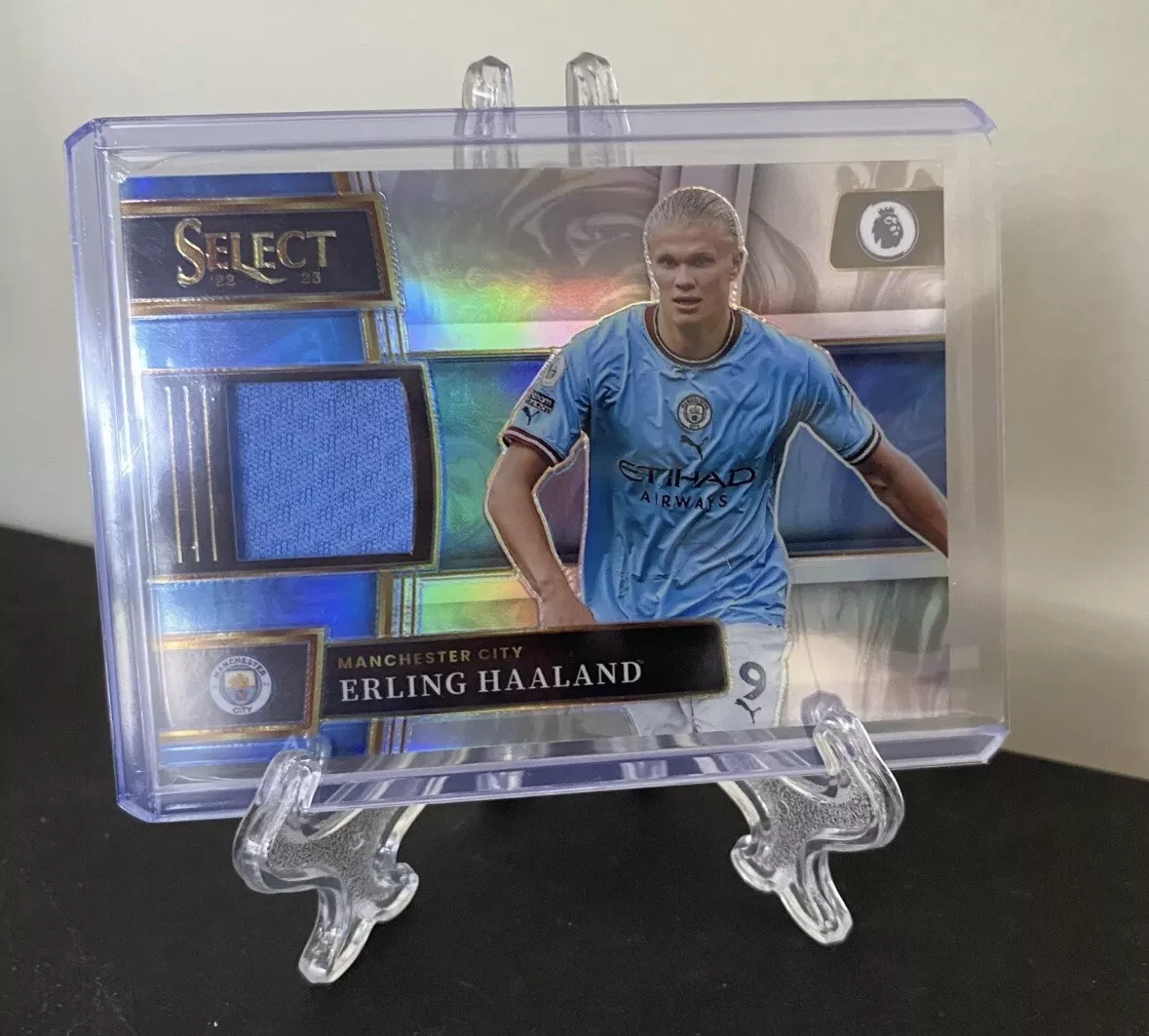 2022-23 Panini Select EPL Erling Haaland Silver Holo Memorabilia Swatches