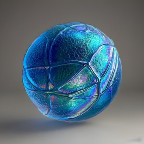 Iridescent Art Glass Paperweight-Blue Purple Gold Spiderweb-OBG Studio - Picture 2 of 24